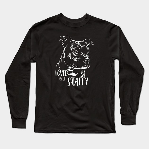 Staffordshire Bull Terrier loved by a staffy saying Long Sleeve T-Shirt by wilsigns